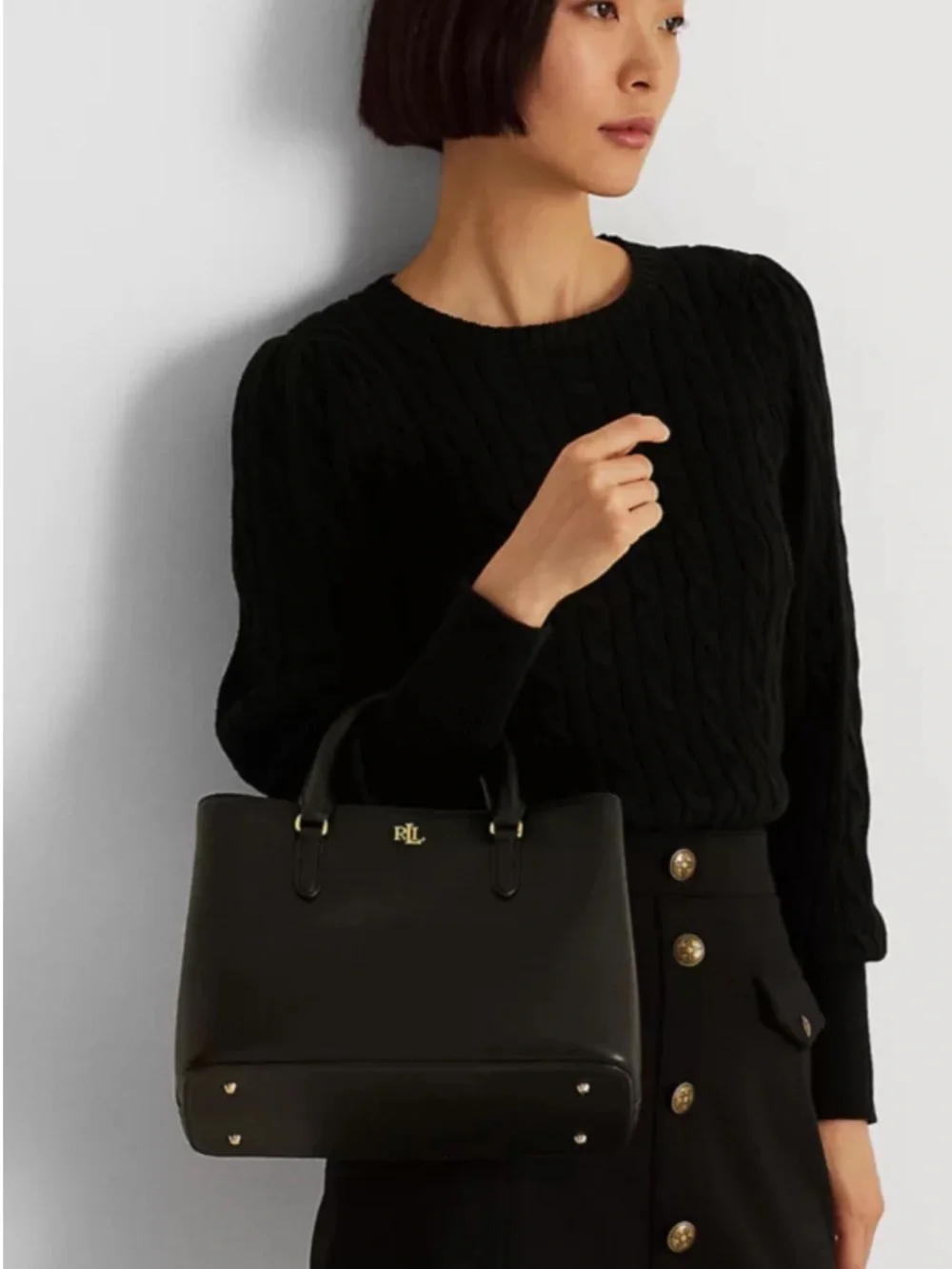 NWT Lauren Ralph Lauren Leather Small Marcy Satchel Retail $350